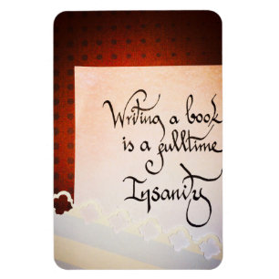 Íman Escrevendo um livro é uma insanidade do tempo do c