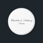 Íman Escrita Elegante de Casamento - Criativo Branco Ne<br><div class="desc">Este estilo Simplicity é tudo. Simples mas realmente faz uma bela declaração profissional.</div>