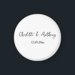 Íman Escrita Elegante de Casamento - Criativo Branco Ne<br><div class="desc">Este estilo Simplicity é tudo. Simples mas realmente faz uma bela declaração profissional.</div>