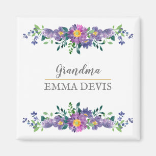 Íman Escrita floral com aquarela moderna elegante avó