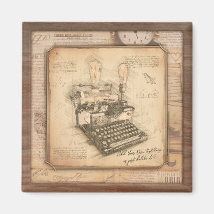 Íman Escrita Vintage. Presente de Autor/Escritor