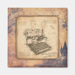 Íman Escrita Vintage. Presente de Autor/Escritor