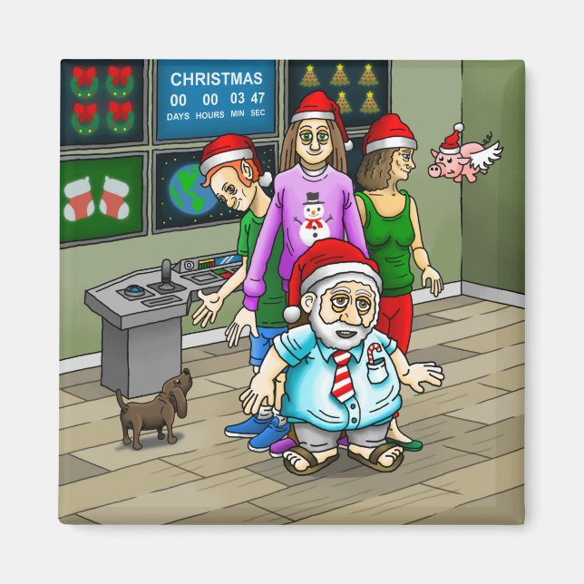 Íman Escritório de Natal com Papai Noel (Frente)