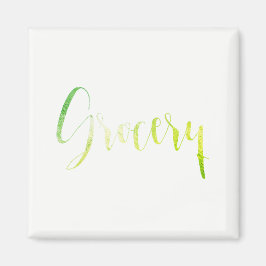 Íman Escritório inicial do Grocery Green Leaf Black Pla