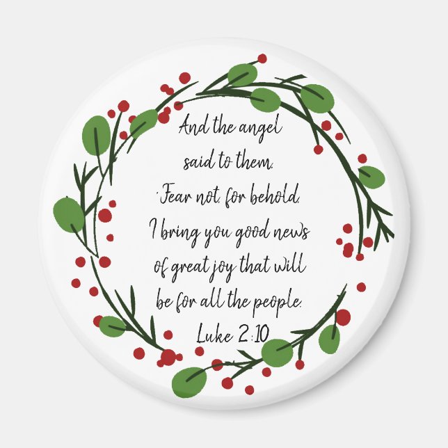 Íman Escritura Cristã Inspiradora de Natal (Frente)