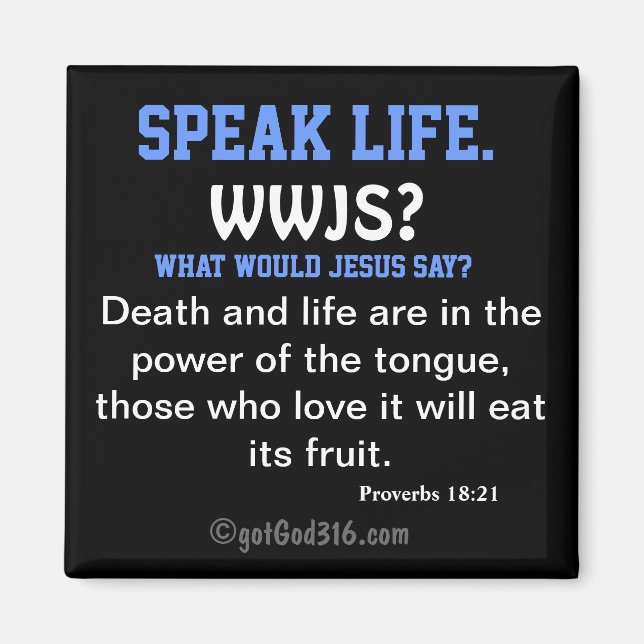 Íman Escritura de Falar Vida. gotGod316.com (Frente)