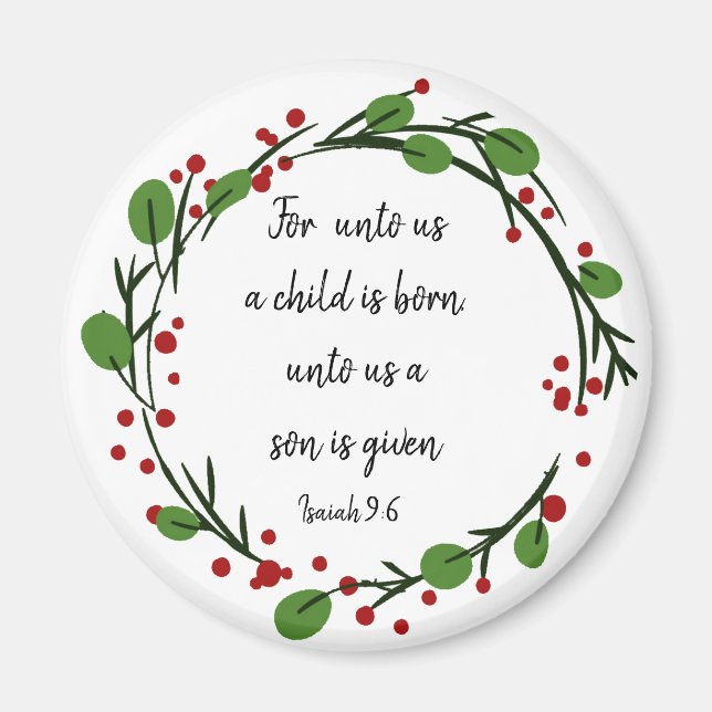 Íman Escritura de Natal Cristã Versa Inspiradora (Frente)
