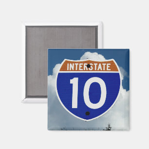 Íman Escudo da Rodovia Interestadual 10, Nuvens e Céu