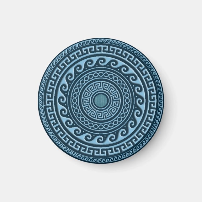 Íman Escudo de Chave Grego Azul (Frente)