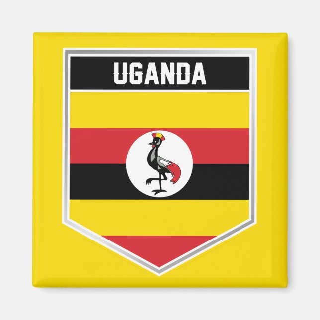 Íman Escudo do Sinalizador do Uganda (Frente)