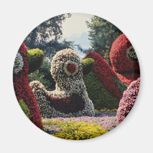 Íman Escultura cor-de-rosa da flor, Insel Mainau, flowe