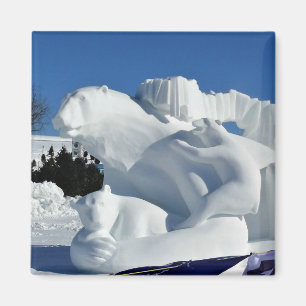 Íman Escultura de Neve do Urso Polar, Quebec, Canadá