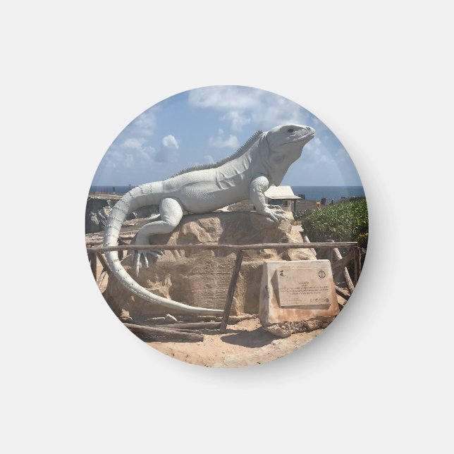 Íman Escultura Iguana Isla Mujeres, México Magnet (Frente)
