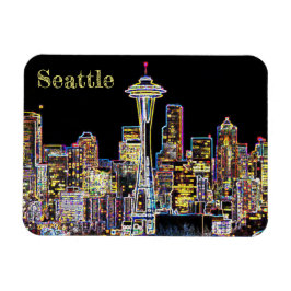 Íman Escuro seja a noite - Luminoso Seattle Skyline