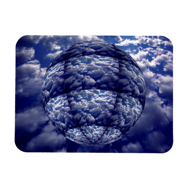 Íman esfera abstrato cloud 3D (Horizontal)