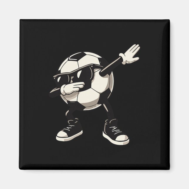 Íman Esfera de Futebol em Dança Dabbing Cool Sungles Pé (Frente)