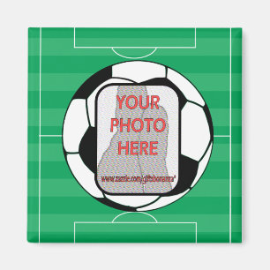 Íman Esfera personalizável de futebol fotográfico