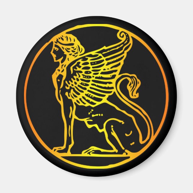 Íman Esfinge Dourado (Frente)