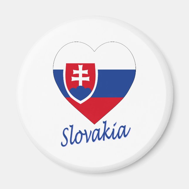 Íman Eslováquia Flag Heart (Frente)