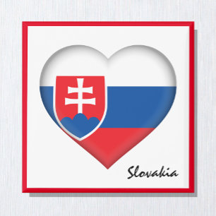 Íman Eslováquia Heart & Eslovaco Flag, férias/esportes