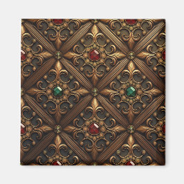 Íman Esmeraldas E Esfregões Em Um Design De Ornamentado