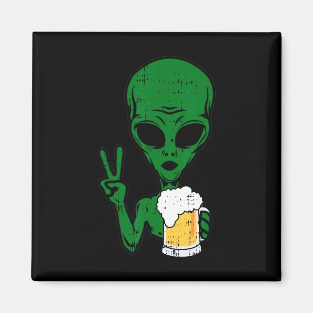 Íman Espaço-51 Cerveja Alienígena Sinal de Paz Hallow B (Frente)