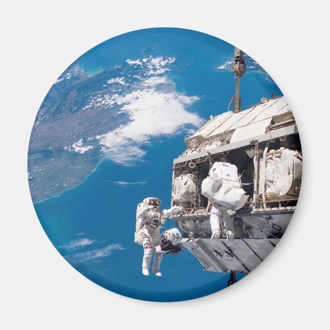 Íman Espaço Astronauta Caminha Acima da Terra (Frente)