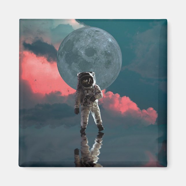 Íman Espaço Astronauta de Arte Exterior (Frente)