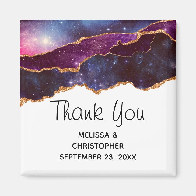 Íman Espaço Azul e Roxo e Estrelas Casamento Agato Mode (Frente)