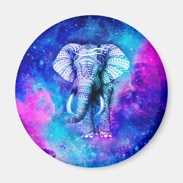 Íman Espaço da Nebulosa do Elefante hipster (Frente)