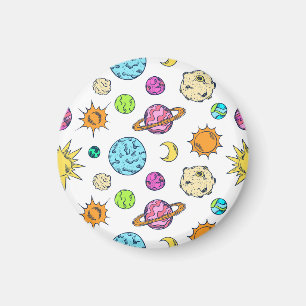 Íman Espaços Doodles Fundo Cósmico