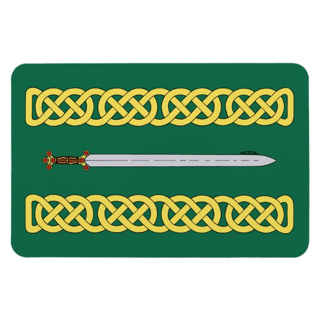 Íman Espada Celta Antiga e Knotwork (Horizontal)