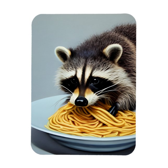 Íman Espaguete de Comida Raccoon (Vertical)