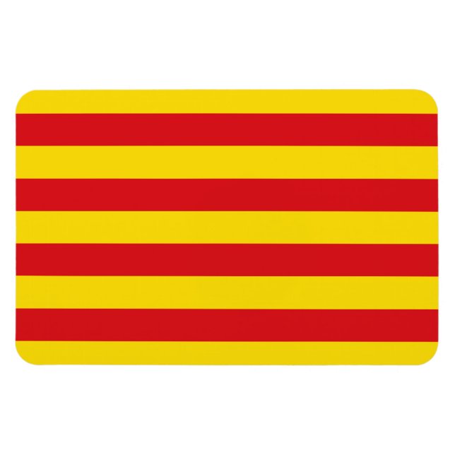 Íman Espanha: Bandeira da Catalunha La Senyera (Horizontal)