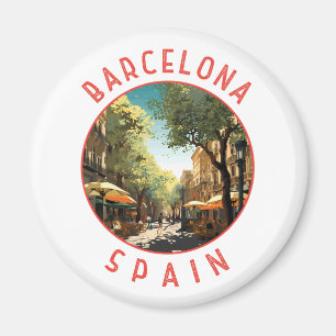 Íman Espanha de Barcelona La Rambla Circular Retrotraíd
