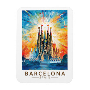 Íman Espanha de Barcelona La Sagrada Familia Viagem Art
