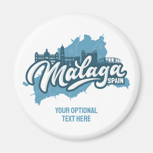 Íman Espanha de Málaga de Texto Personalizado