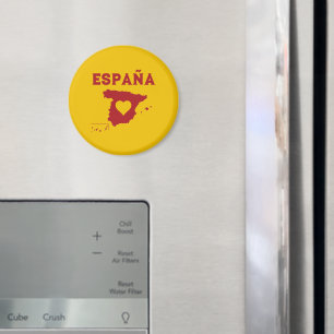 Íman Espanha Mapa España Amarelo Magno Vermelho
