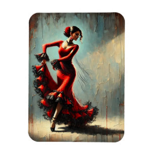 Íman Espanha Sevilha Dançarina de Flamenco em Vermelho