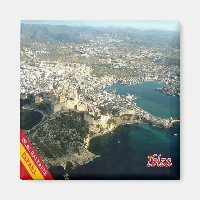 Íman espanha zES043 EIVISSA Panorama, frigorífico (Frente)