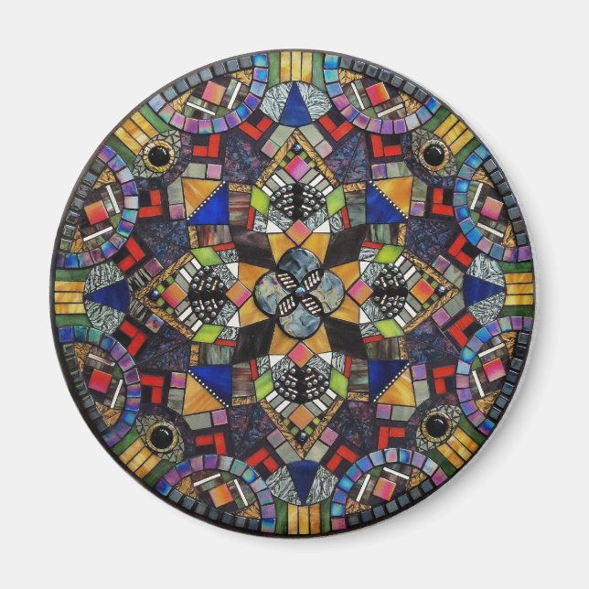 Íman Espanhol Mosaico Mandala Magnet (Frente)