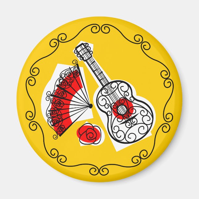 Íman Espanhol Souvenirs Imagem na fronteira (Frente)