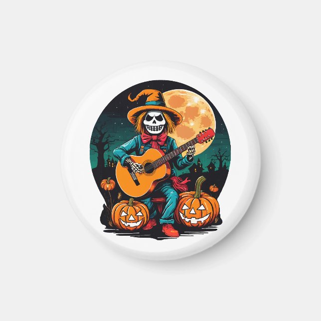 Íman espantalho toca violão e comemora halloween (Frente)