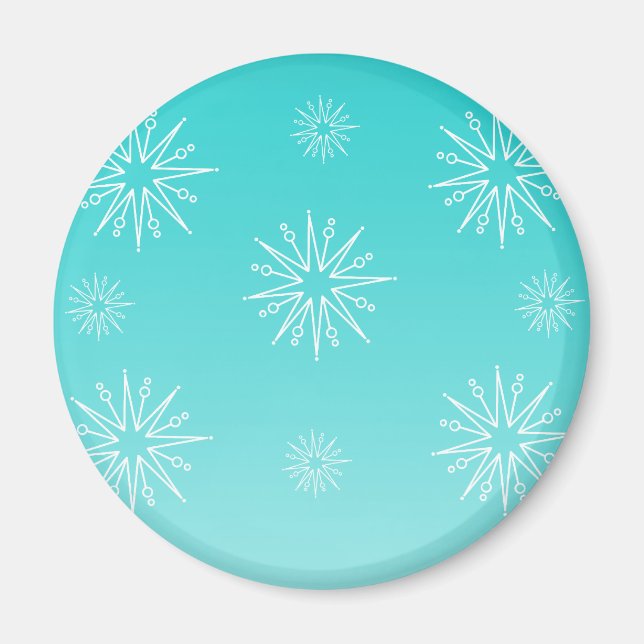 Íman Espantoso Estrelas de Natal, Magneta, Turquesa (Frente)