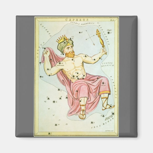 Íman Espelho de Urânia, Mapa Celeste de Astronomia Anti (Frente)
