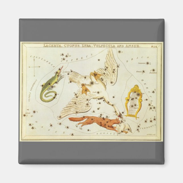 Íman Espelho de Urânia, Mapa Celeste de Astronomia Anti (Frente)