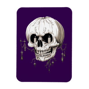 Íman Espeluznante Crânio Derretido de Halloween Com Ima