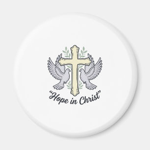 Íman Esperança em Cristo Pombo Cruz Design Cristão Vint