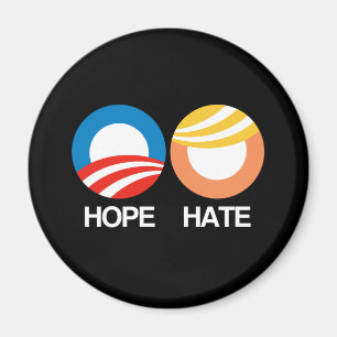 Íman ESPERANÇA (Obama) contra o ÓDIO (trunfo)