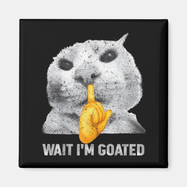 Íman Espero que eu seja Gato Goated Cats Meme Roupa par (Frente)